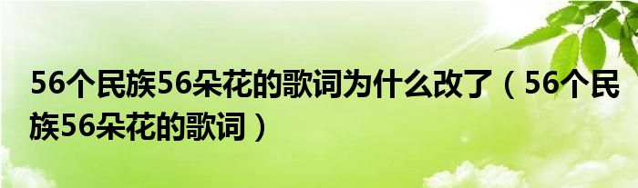 56个民族56朵花的歌词为什么改了（56个民族56朵花的歌词）