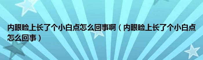 内眼睑上长了个小白点怎么回事啊（内眼睑上长了个小白点怎么回事）