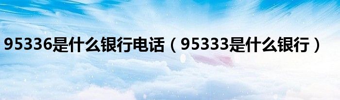 95336是什么银行电话（95333是什么银行）