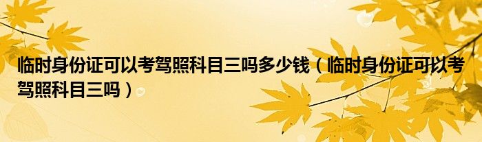 临时身份证可以考驾照科目三吗多少钱（临时身份证可以考驾照科目三吗）