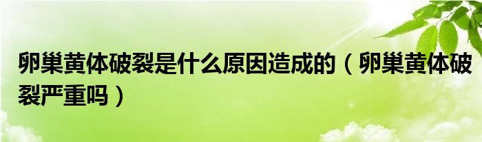 卵巢黄体破裂是什么原因造成的（卵巢黄体破裂严重吗）