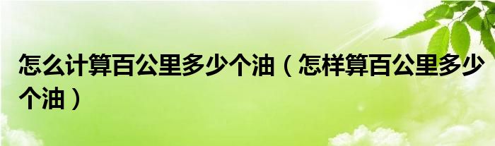 怎么计算百公里多少个油（怎样算百公里多少个油）