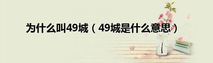 为什么叫49城（49城是什么意思）