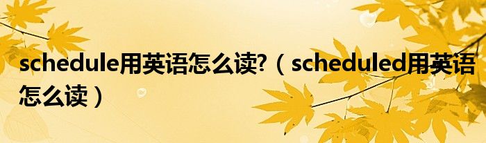 schedule用英语怎么读?（scheduled用英语怎么读）