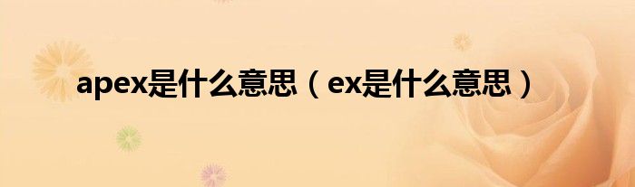 apex是什么意思（ex是什么意思）