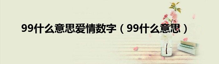 99什么意思爱情数字（99什么意思）