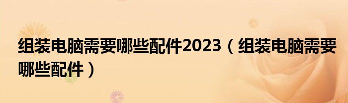 组装电脑需要哪些配件2023（组装电脑需要哪些配件）