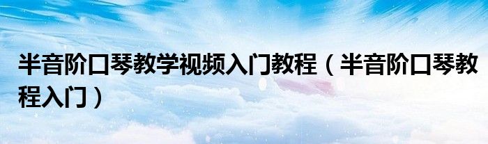 半音阶口琴教学视频入门教程（半音阶口琴教程入门）