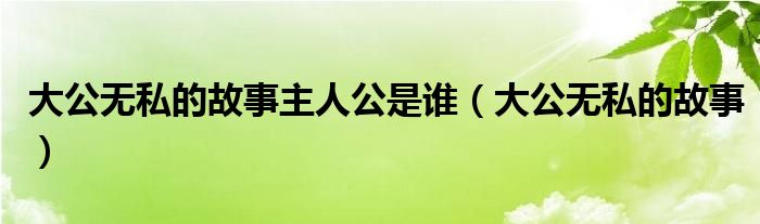 大公无私的故事主人公是谁（大公无私的故事）