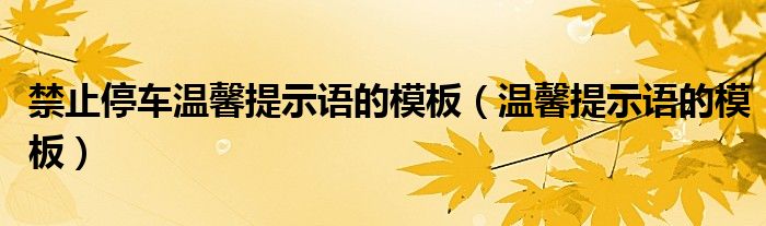 禁止停车温馨提示语的模板（温馨提示语的模板）