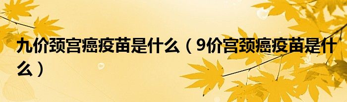 九价颈宫癌疫苗是什么（9价宫颈癌疫苗是什么）