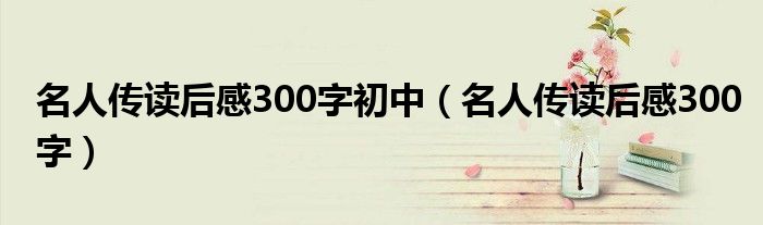 名人传读后感300字初中（名人传读后感300字）