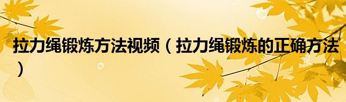 拉力绳锻炼方法视频（拉力绳锻炼的正确方法）