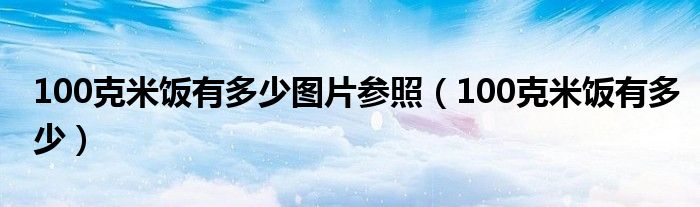 100克米饭有多少图片参照（100克米饭有多少）