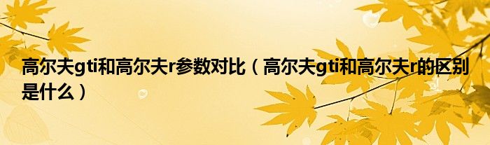 高尔夫gti和高尔夫r参数对比（高尔夫gti和高尔夫r的区别是什么）