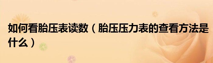 如何看胎压表读数（胎压压力表的查看方法是什么）