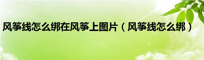 风筝线怎么绑在风筝上图片（风筝线怎么绑）