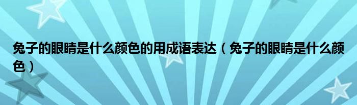 兔子的眼睛是什么颜色的用成语表达（兔子的眼睛是什么颜色）