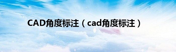 CAD角度标注（cad角度标注）