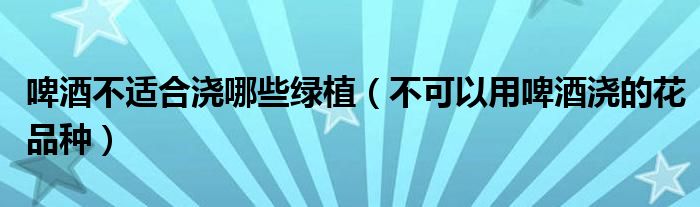 啤酒不适合浇哪些绿植（不可以用啤酒浇的花品种）