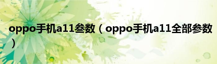 oppo手机a11叁数（oppo手机a11全部参数）