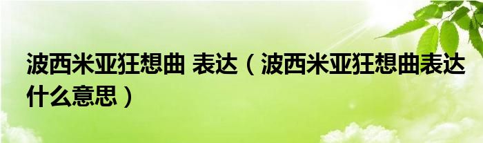 波西米亚狂想曲 表达（波西米亚狂想曲表达什么意思）