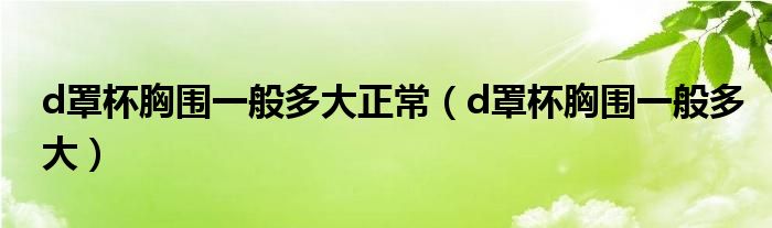 d罩杯胸围一般多大正常（d罩杯胸围一般多大）