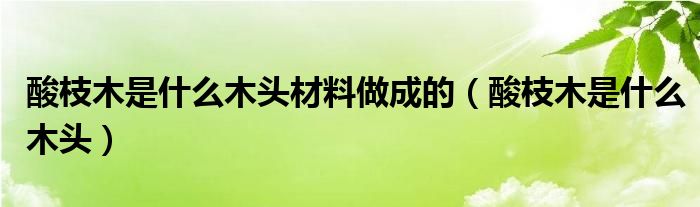 酸枝木是什么木头材料做成的（酸枝木是什么木头）