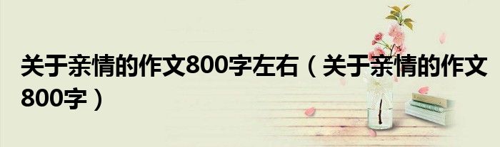 关于亲情的作文800字左右（关于亲情的作文800字）