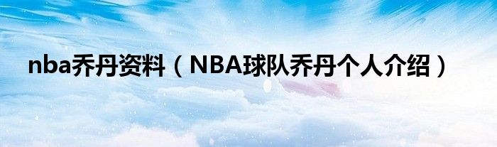 nba乔丹资料（NBA球队乔丹个人介绍）