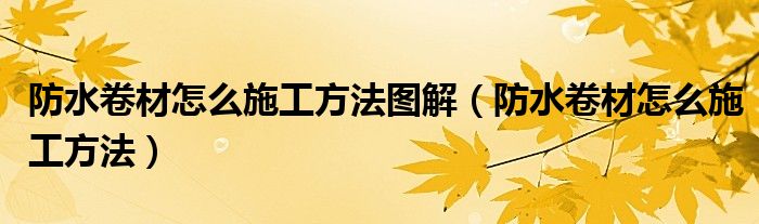 防水卷材怎么施工方法图解（防水卷材怎么施工方法）