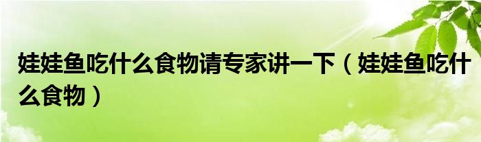 娃娃鱼吃什么食物请专家讲一下（娃娃鱼吃什么食物）