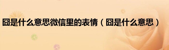 囧是什么意思微信里的表情（囧是什么意思）