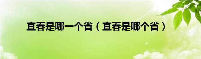 宜春是哪一个省（宜春是哪个省）