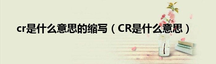 cr是什么意思的缩写（CR是什么意思）