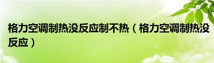 格力空调制热没反应制不热（格力空调制热没反应）