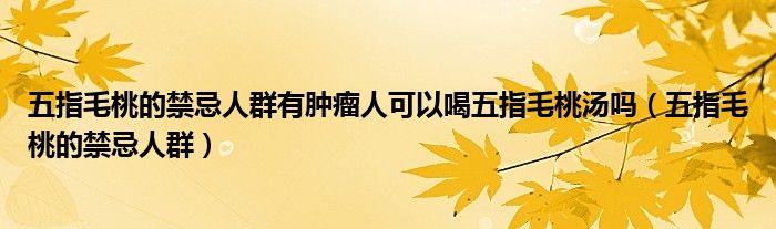 五指毛桃的禁忌人群有肿瘤人可以喝五指毛桃汤吗（五指毛桃的禁忌人群）