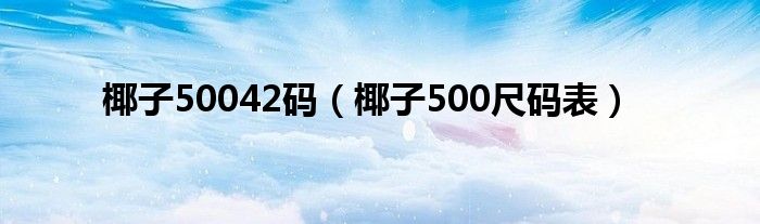 椰子50042码（椰子500尺码表）