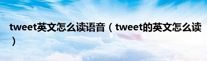 tweet英文怎么读语音（tweet的英文怎么读）