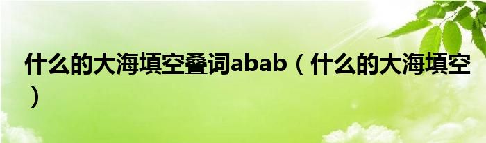 什么的大海填空叠词abab（什么的大海填空）