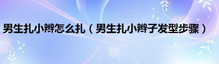 男生扎小辫怎么扎（男生扎小辫子发型步骤）