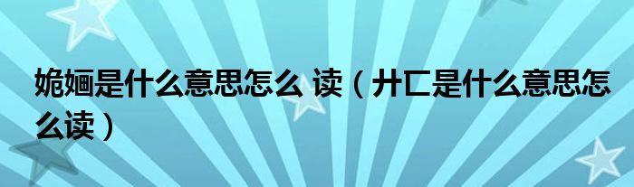 姽婳是什么意思怎么 读（廾匸是什么意思怎么读）