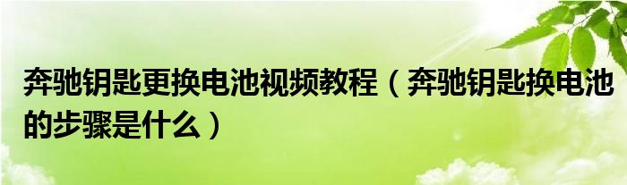 奔驰钥匙更换电池视频教程（奔驰钥匙换电池的步骤是什么）