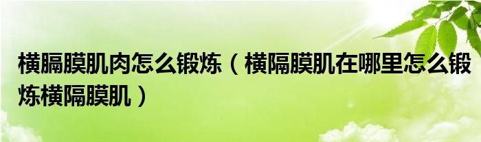 横膈膜肌肉怎么锻炼（横隔膜肌在哪里怎么锻炼横隔膜肌）