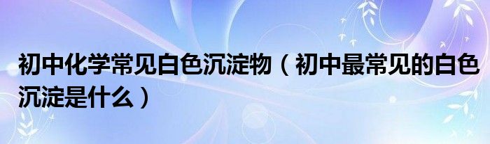 初中化学常见白色沉淀物（初中最常见的白色沉淀是什么）