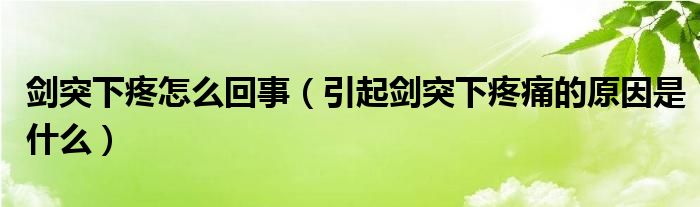 剑突下疼怎么回事（引起剑突下疼痛的原因是什么）