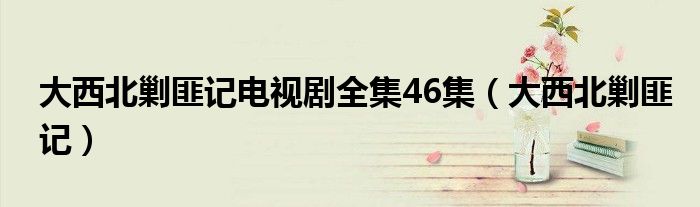 大西北剿匪记电视剧全集46集（大西北剿匪记）