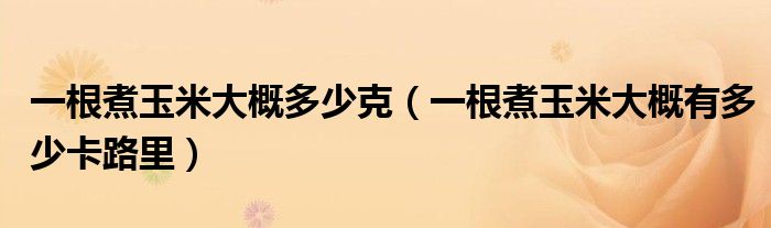 一根煮玉米大概多少克（一根煮玉米大概有多少卡路里）