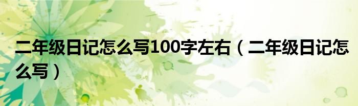 二年级日记怎么写100字左右（二年级日记怎么写）