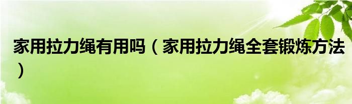 家用拉力绳有用吗（家用拉力绳全套锻炼方法）